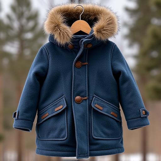 Abrigo infantil de lana para el invierno.